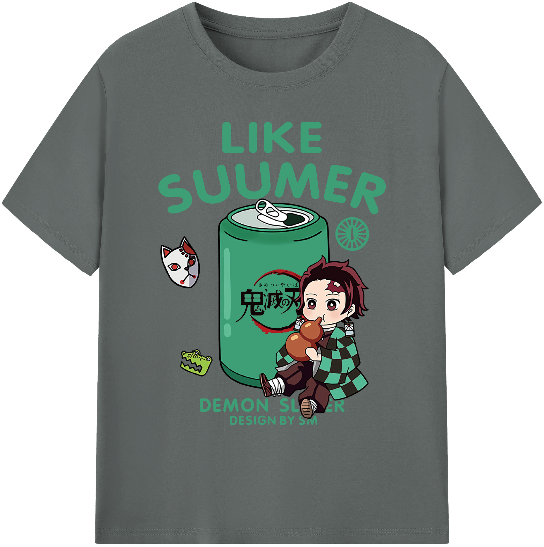 （画像用） 鬼滅の刃 竈門 炭治郎／かまど たんじろう Kamado Tanjirou 綿100％ メンズ半袖Tシャツ｜肌触りやわらか＆通気性